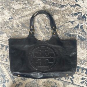 Tory Burch Black Textured Tote Bag